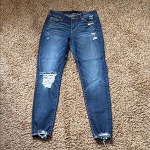 Distressed Buckle Black  Blue Jeans